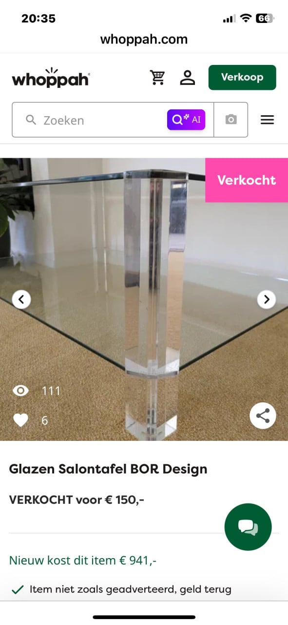 Glazen tafel