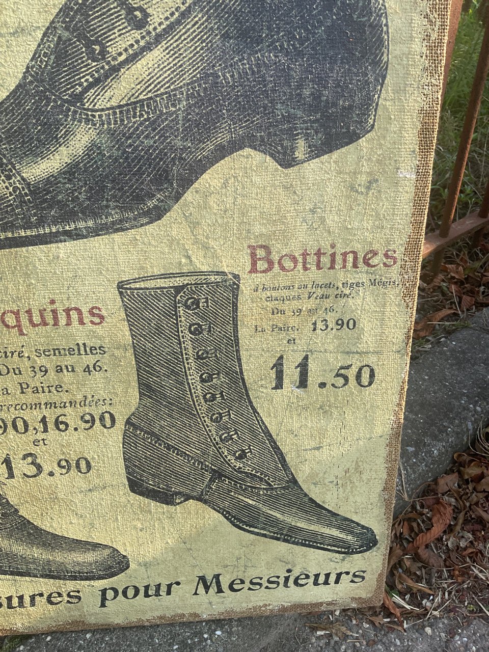Schoenreclamebord uit  Frankrijk