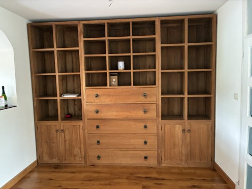 Uniek Teak houten kast driedelig
