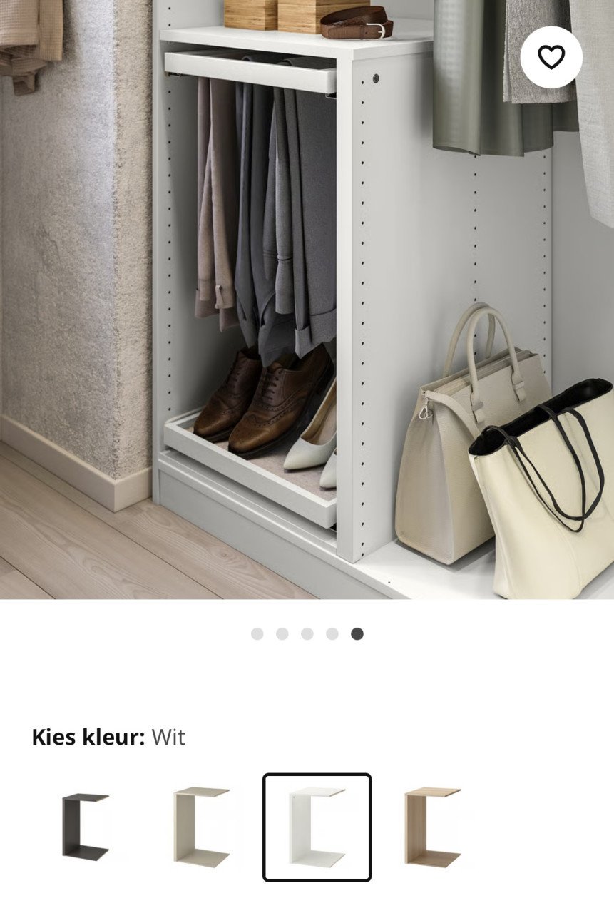 IKEA pax kledingkast verdeler met broekenrek
