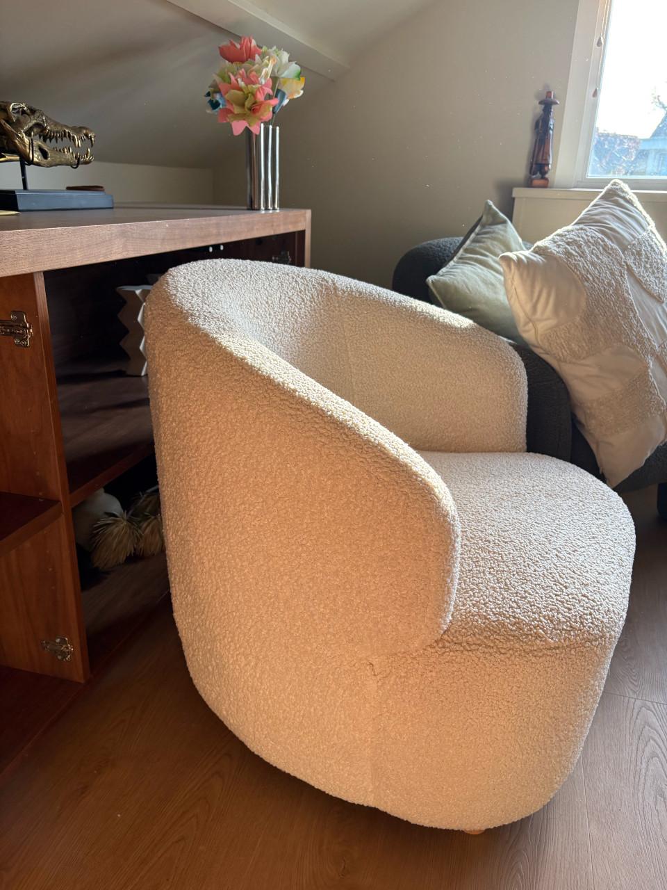Bouclé fauteuill creme