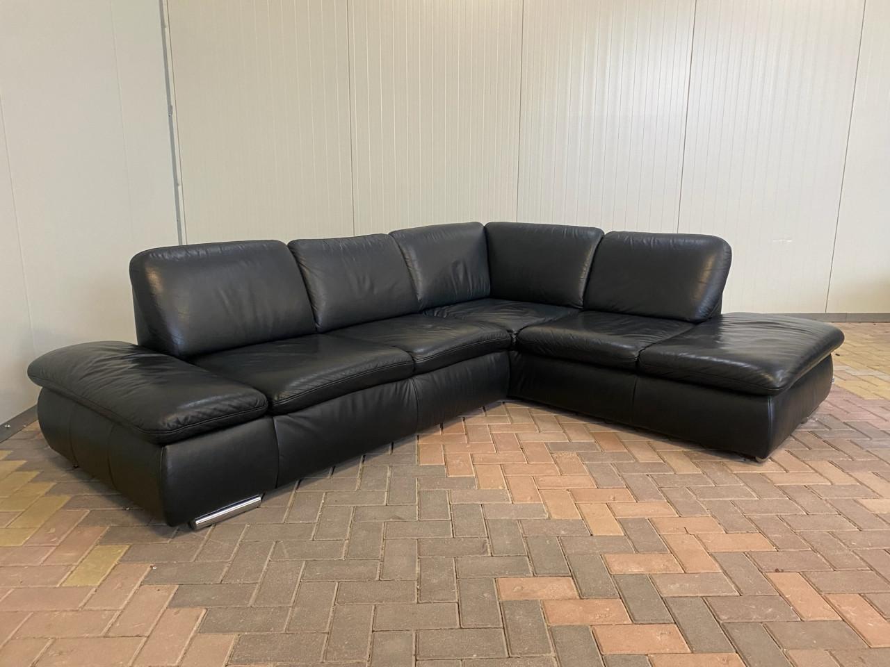 GRATIS LEVERING HEEL NL Mooie Zwarte Echt Leer Hoekbank