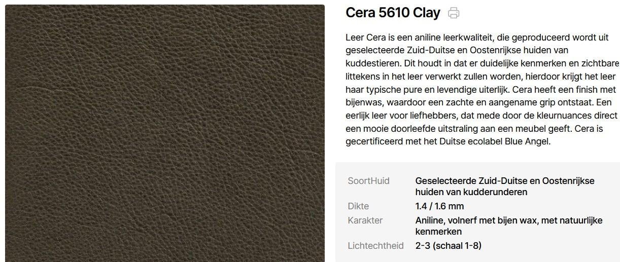 Bruine lederen poef van het merk Eyye Type Cella