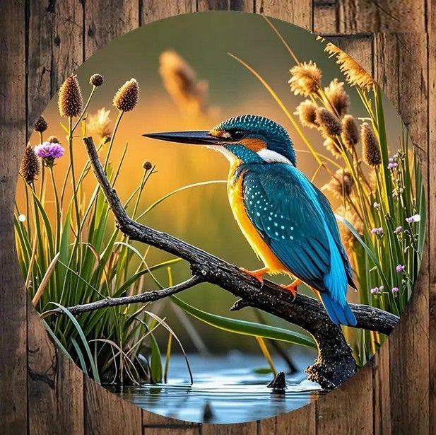 Jagende ijsvogel ( metaal )