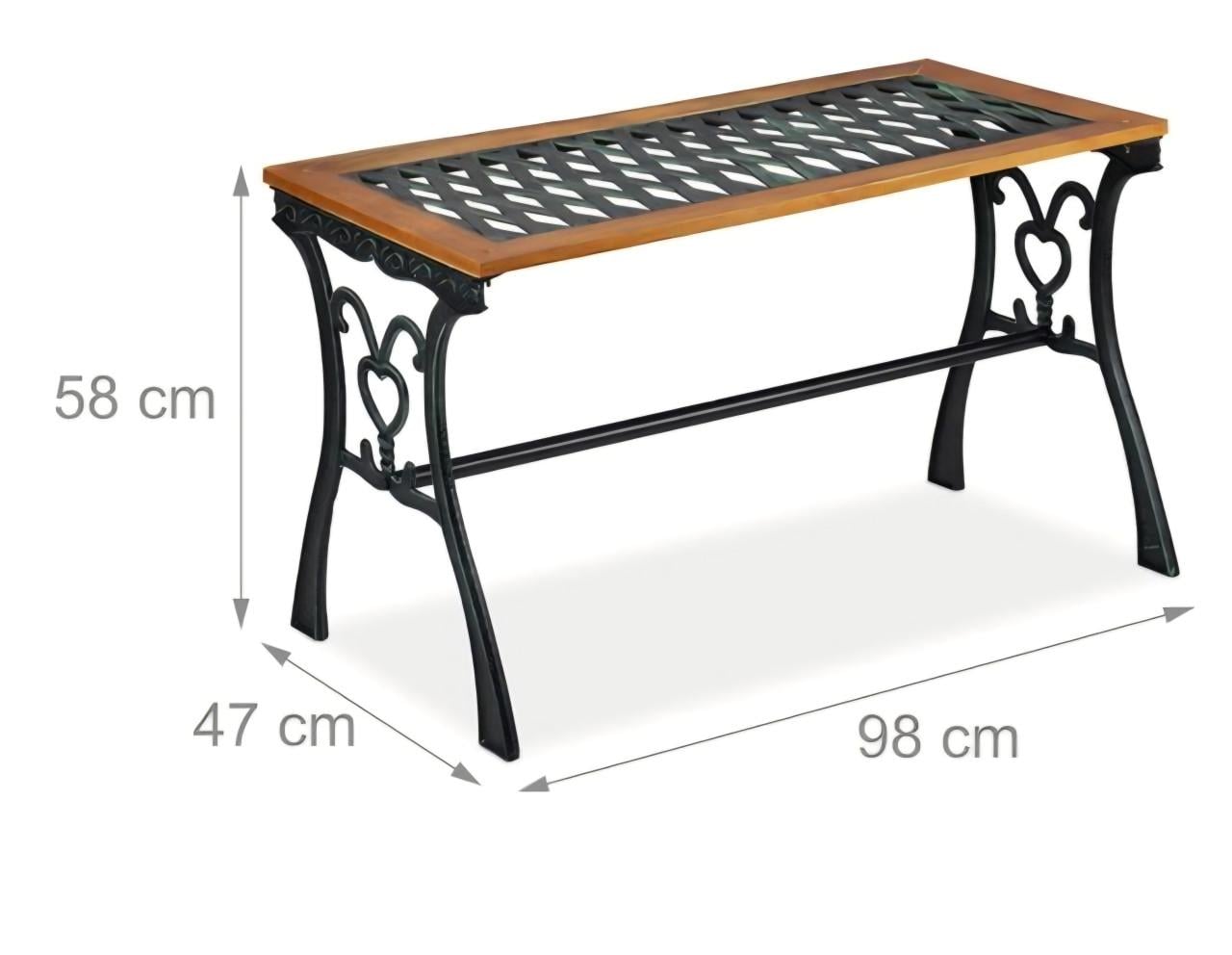 Tuintafeltje hout/ gietijzer