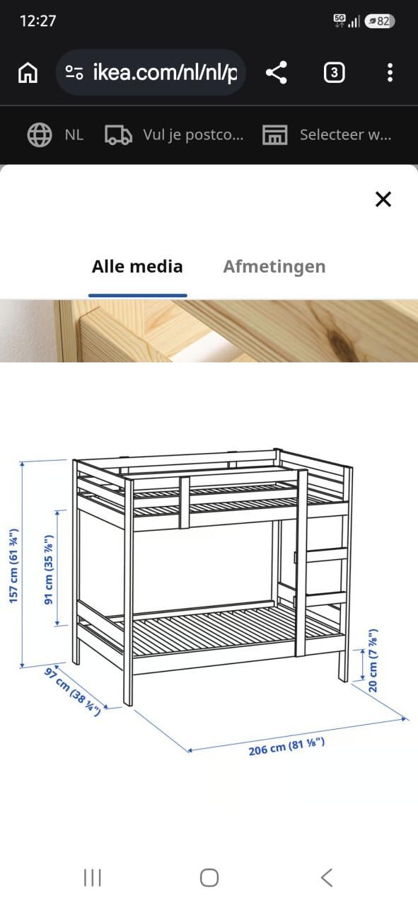 Stapelbed ( nooit GEBRUIKT)