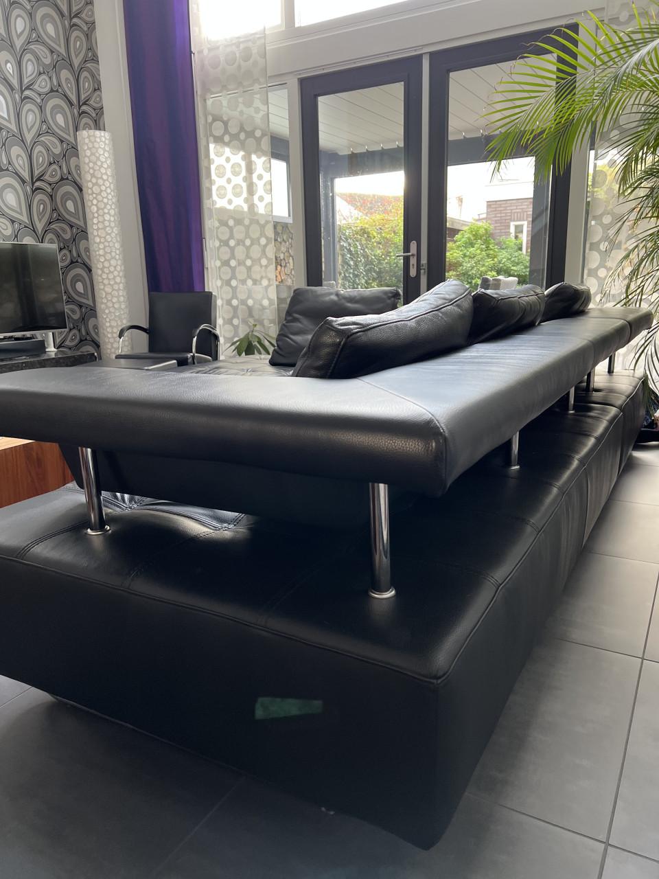 Montel leder bankstel zwart