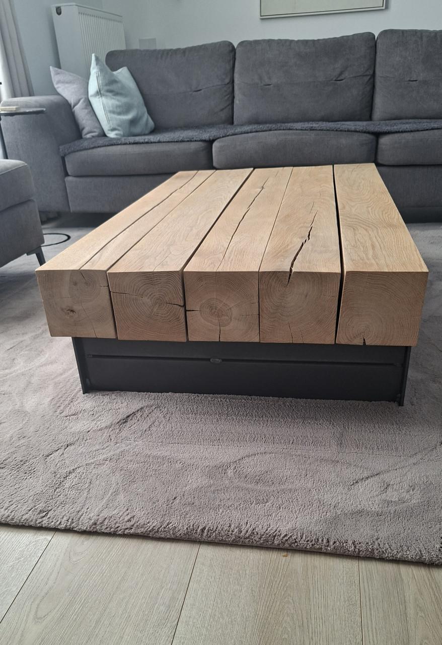 Massief eikenhouten salontafel van Table du sud