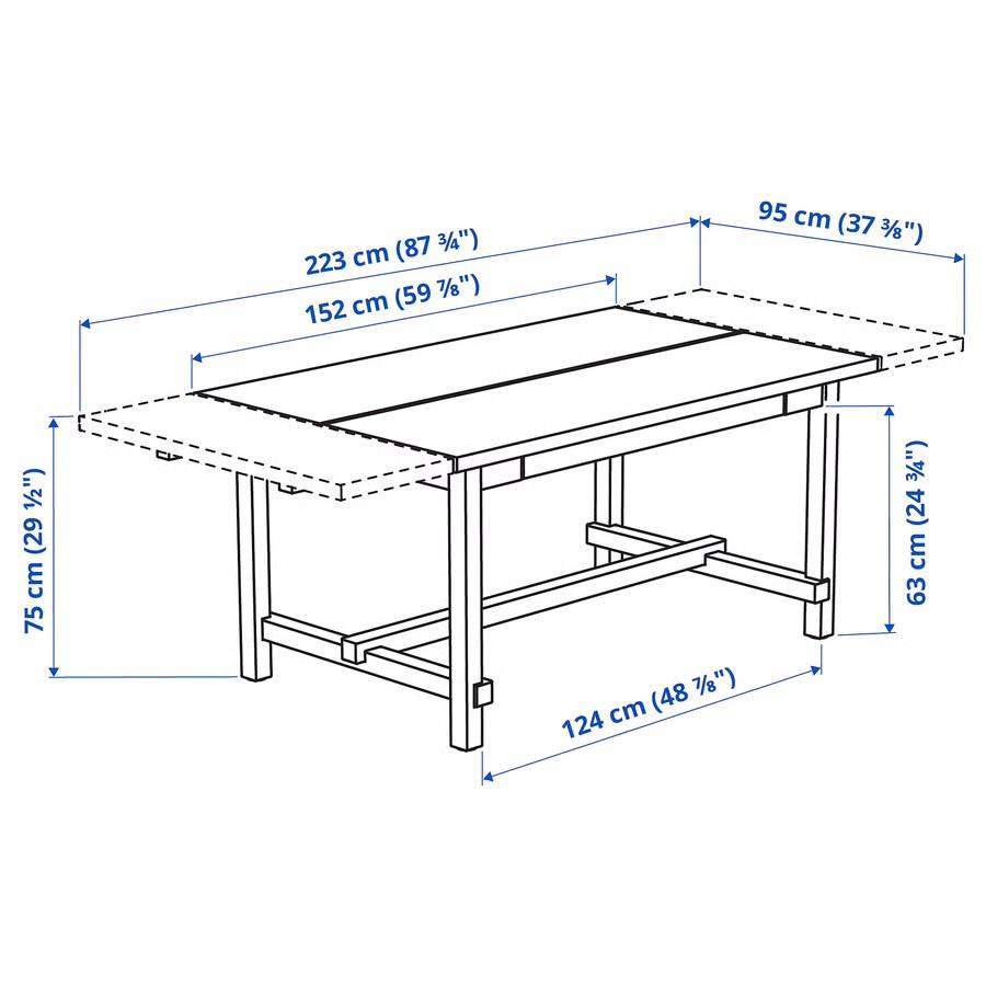 IKEA uitschuifbare zwarte tafel