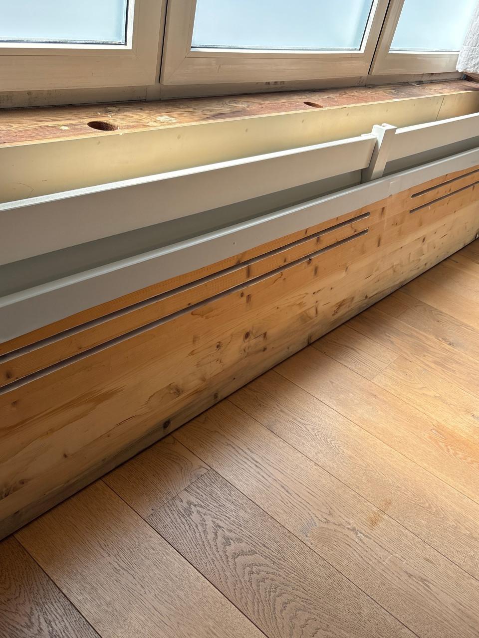 Houten radiatorbekleding - schilderbaar - 3,10m lang