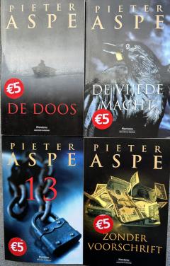 4x thrillers Pieter Aspe - paperback - 4 euro