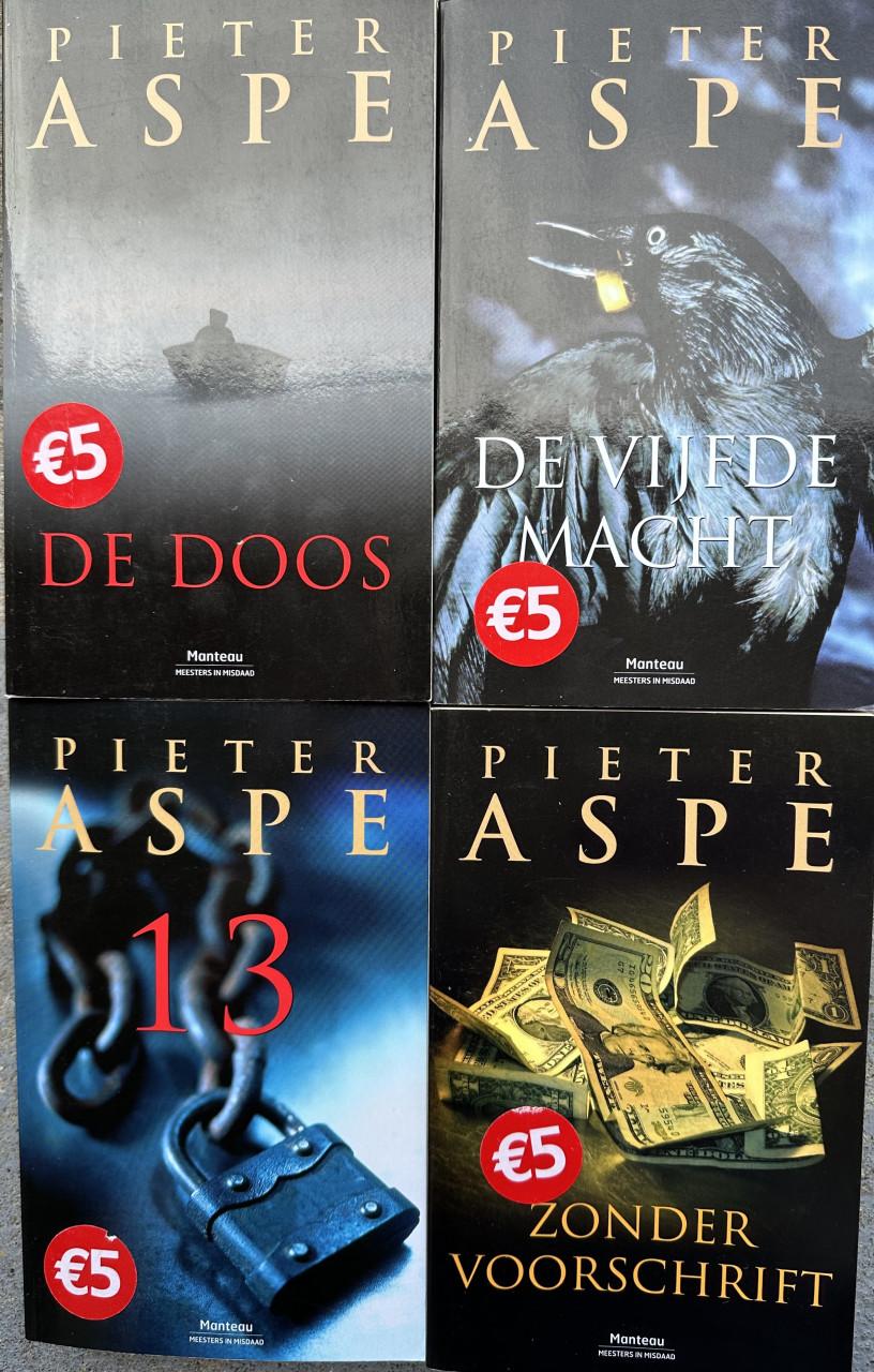 4x thrillers Pieter Aspe - paperback - 4 euro