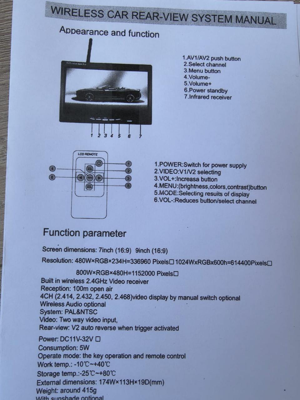 Achteruitrijcameraset voor caravan/camper/vrachtwagen