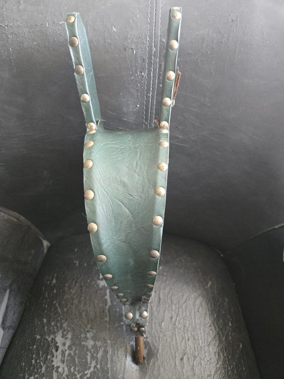 Blaasbalg met groen leer en koper, 50 cm