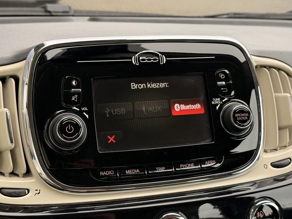 Fiat 500 cabrio lounge 1.2 | automaat | parkeersensoren | led | bluetooth |