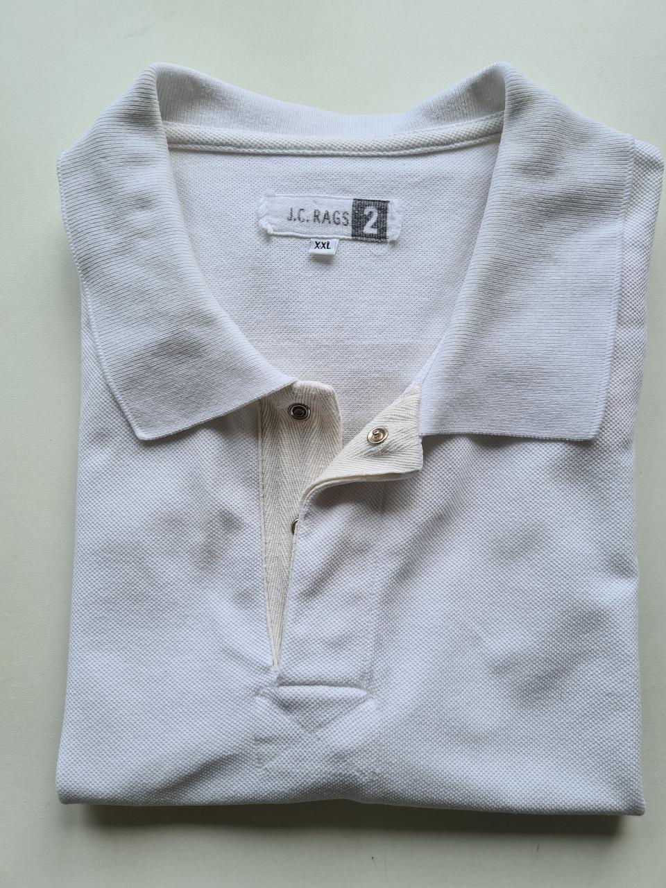 Witte mouwloze poloshirt van J.C RAGS 2 Maat XXL