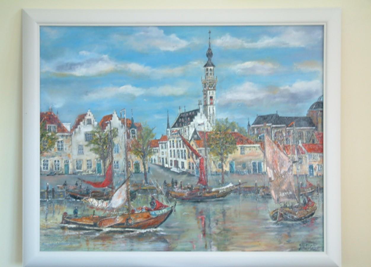 Veere  oude haven 100 x 80 cm