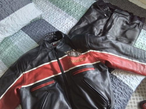 Leren motorpak