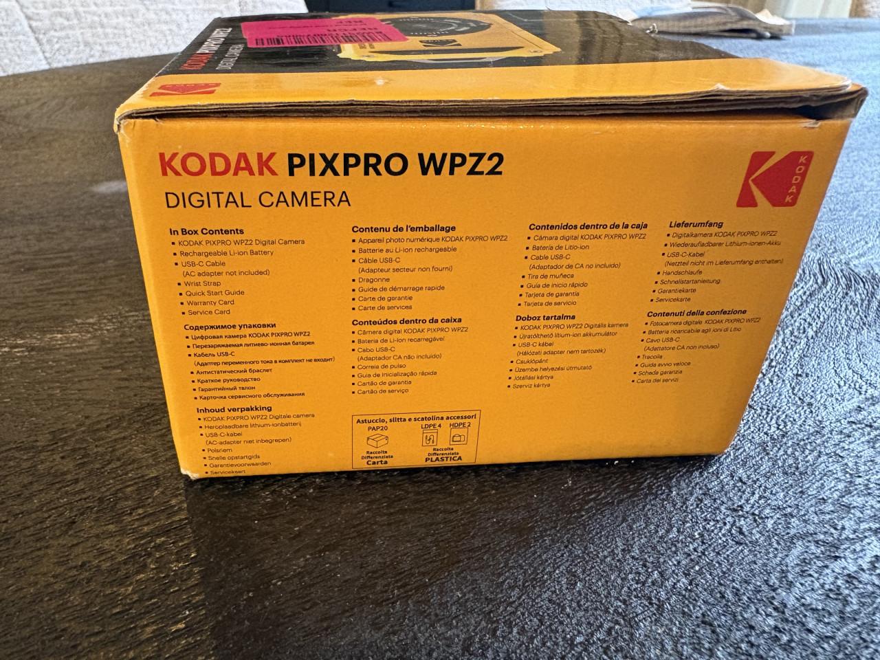 Kodak pixpro wpz2 onderwatercamera/outdoorcamera