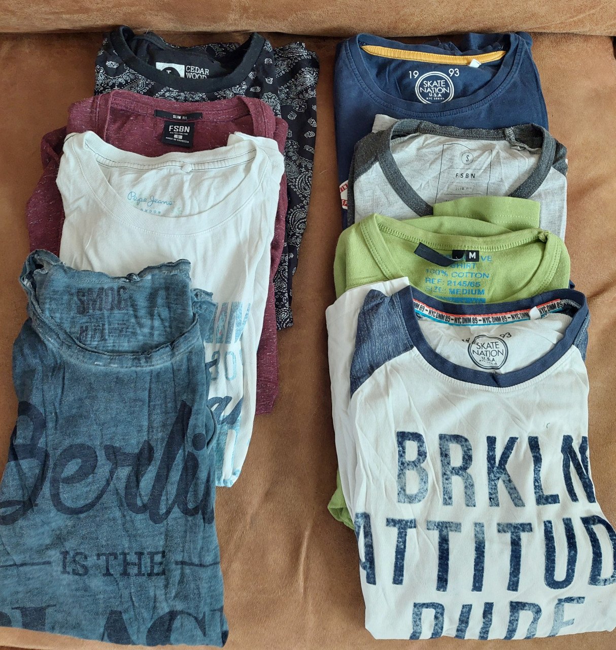 Pakket 8 herenshirts mt xs t/m m
