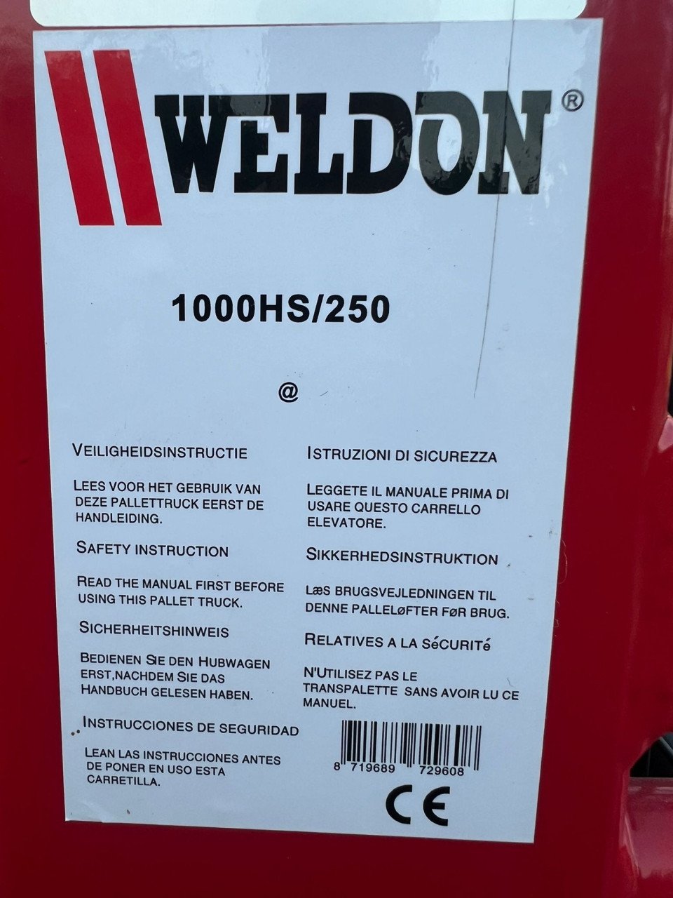 Weldon stapelaar 1000/250