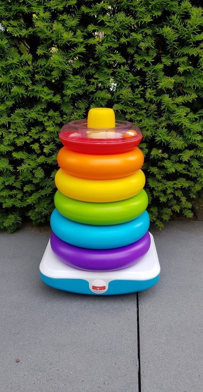 🎈Grote Kleurenringen Piramide Fisher Price. Hoogte 38 cm,