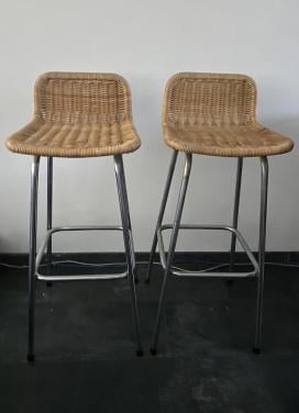 Mooie rieten barkrukken