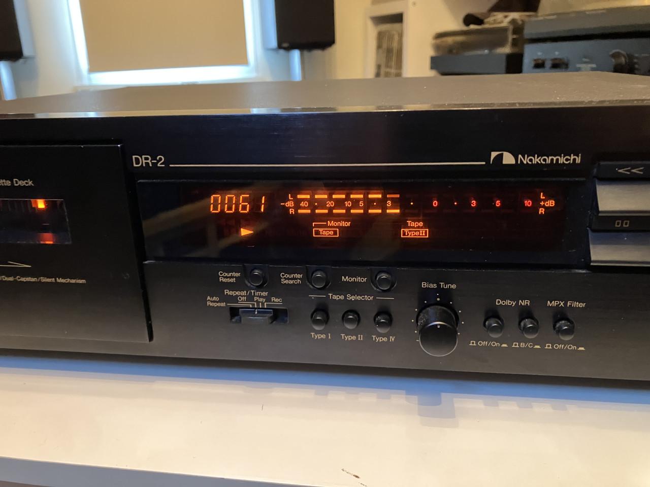 Nakamichi DR-2 3 koppen dual capstan cassettedeck bijna nieuw garantie