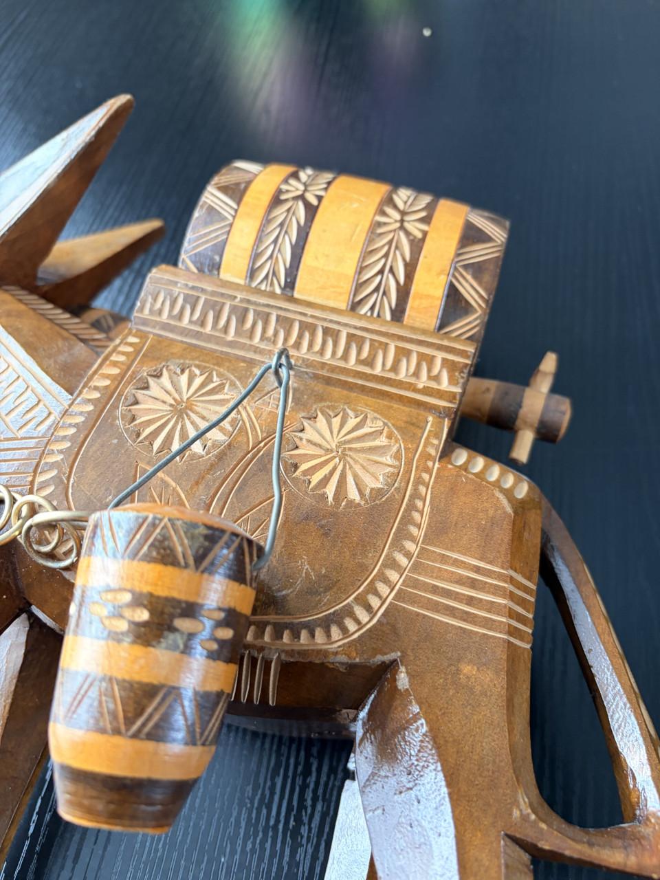 Vintage houten ezel decoratie – handgesneden