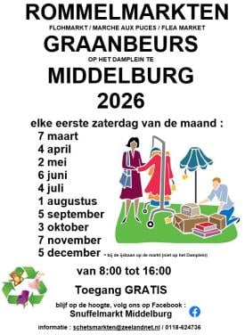 ROMMELMARKT DE GRAANBEURS OP HET DAMPLEIN TE MIDDELBURG 2026