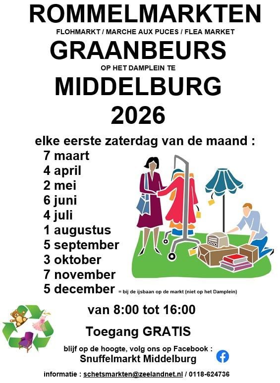 ROMMELMARKT DE GRAANBEURS OP HET DAMPLEIN TE MIDDELBURG 2026