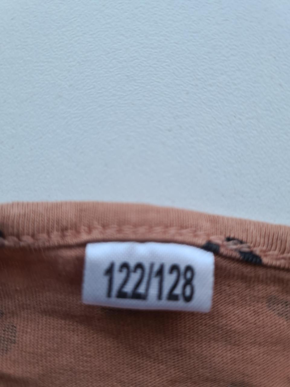 Bruin, zwart tijgerprint jurkje  Maat 122-128