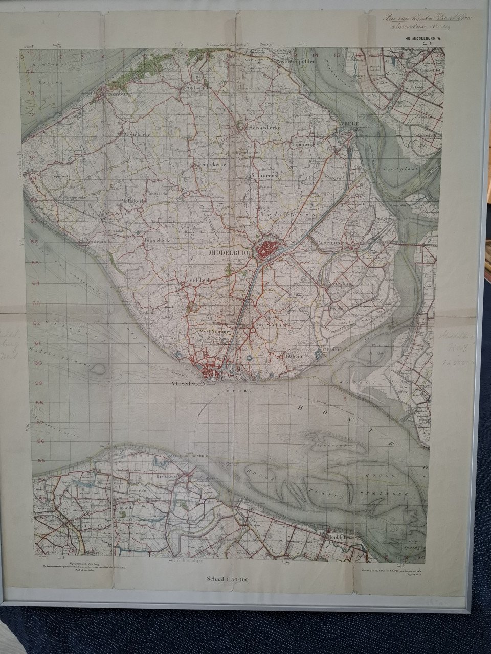 Topografische overzichtskaart van Walcheren en Breskens– situatie 1912 –
