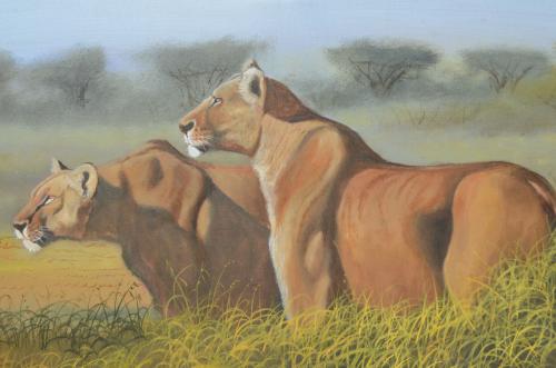 Prachtig acrylverf Wycliffe Ndwiga Keniaans kunstenaar