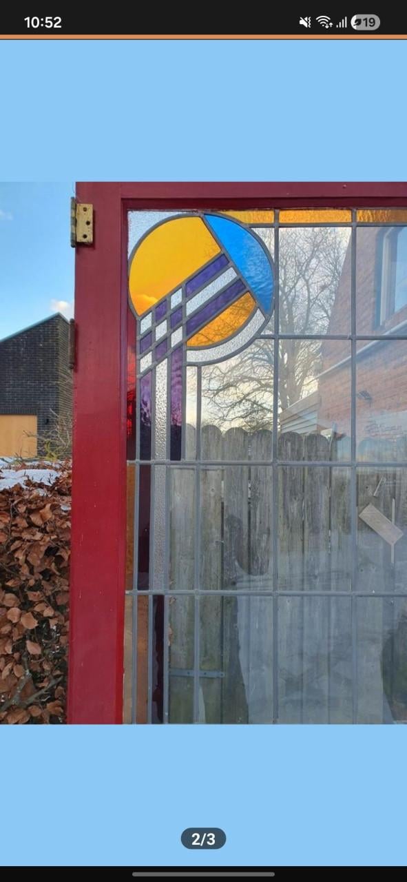 Art deco deur, glas in lood