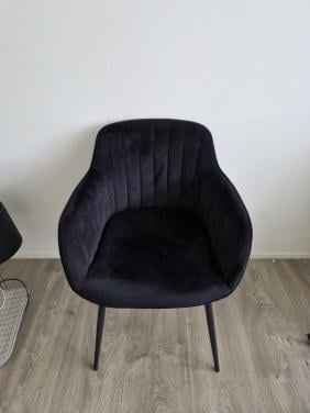 Velours/suède zacht stoeltje zwart