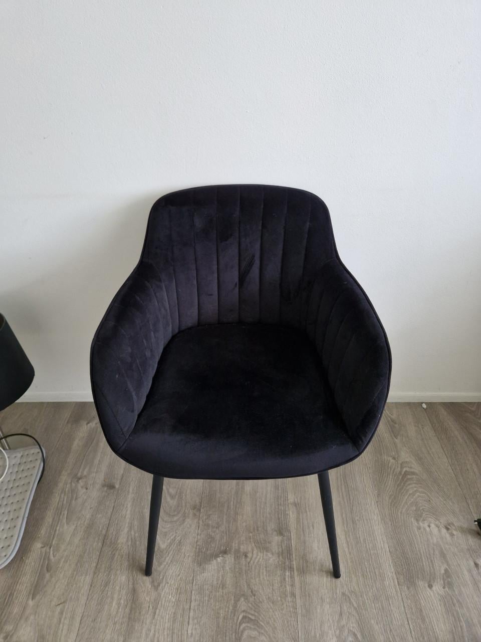 Velours/suède zacht stoeltje zwart