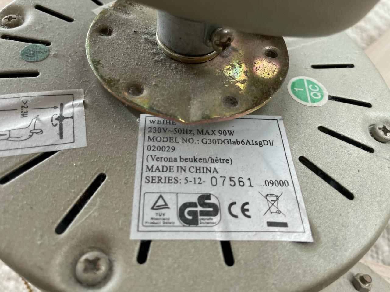 Plafondventilator met verlichting en 3 snelheden