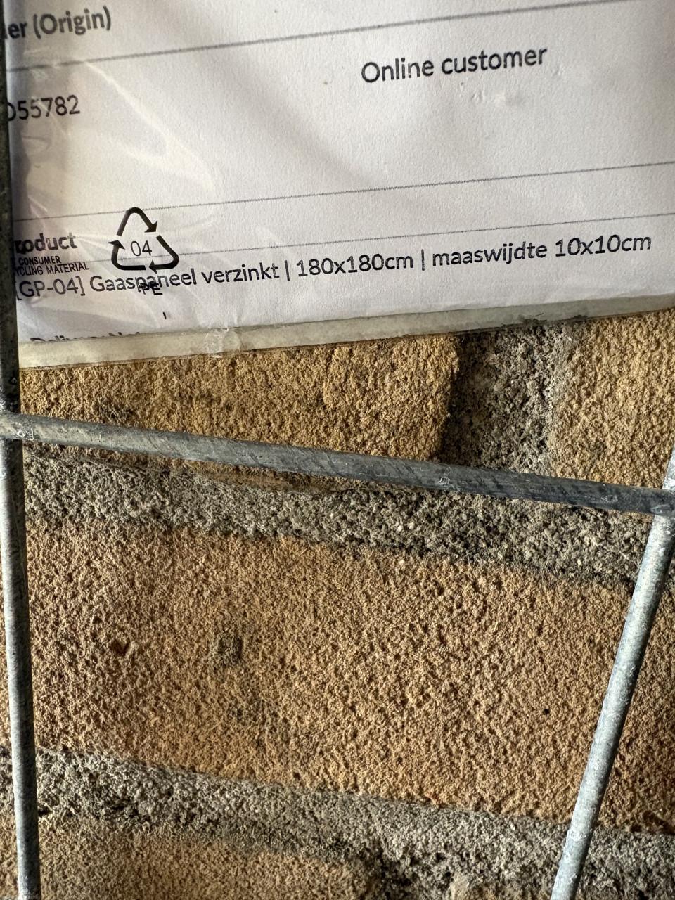Gaaspaneel verzinkt