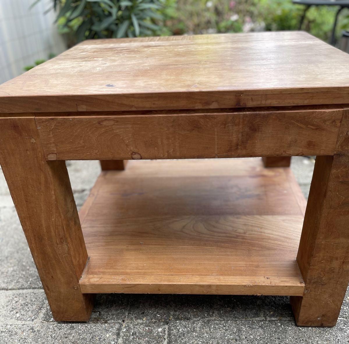 Teak houten bijzet/ salontafel