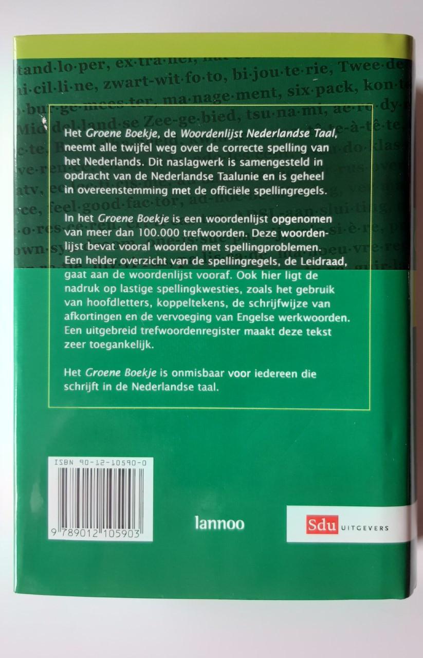 Groene boekje, Woordenlijst Nederlandse Taal  Het Groene Boekje is de gebru