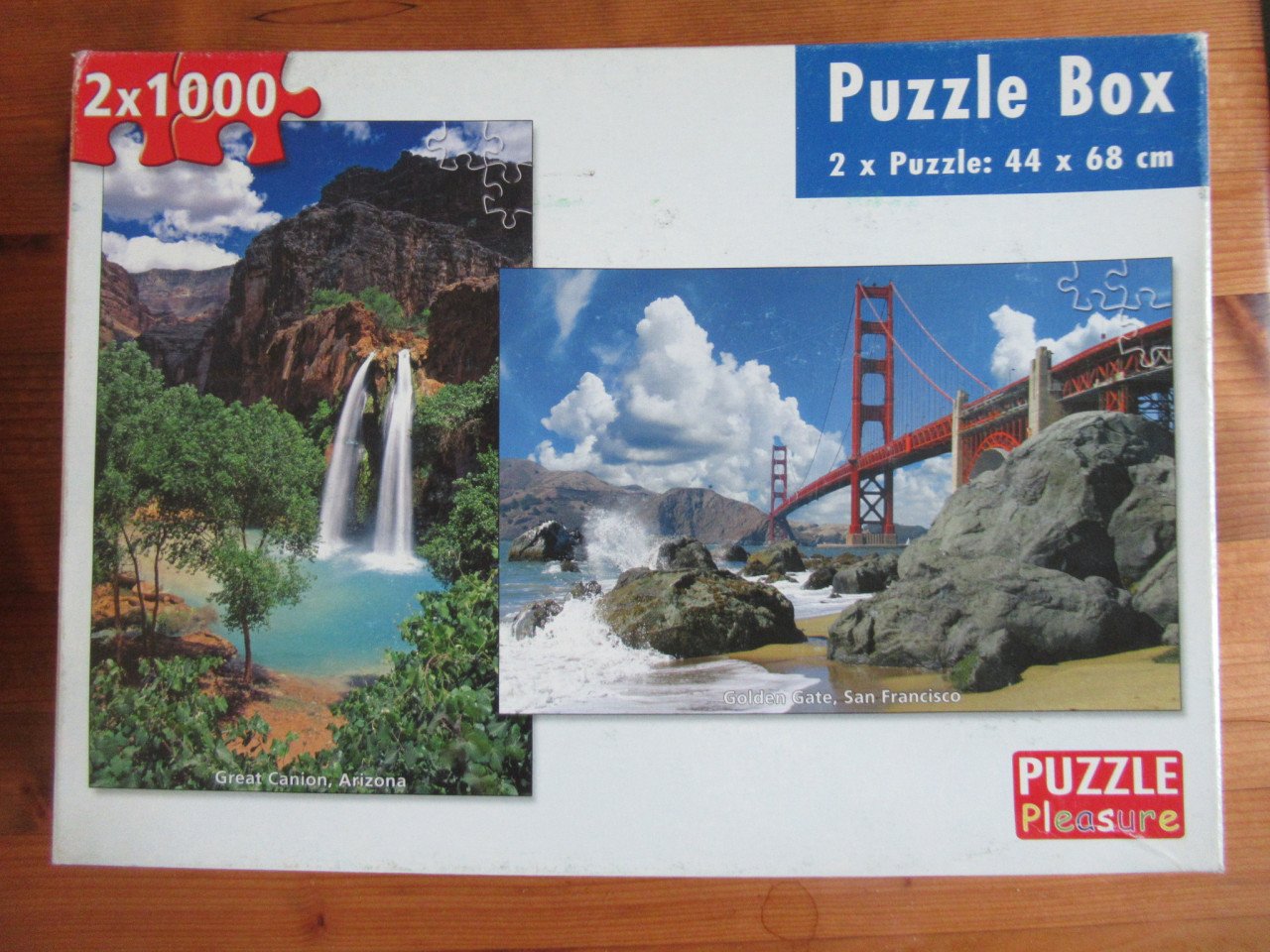 3 dozen met elk 2 leuke volledige puzzels van 1000 stukjes, zgan