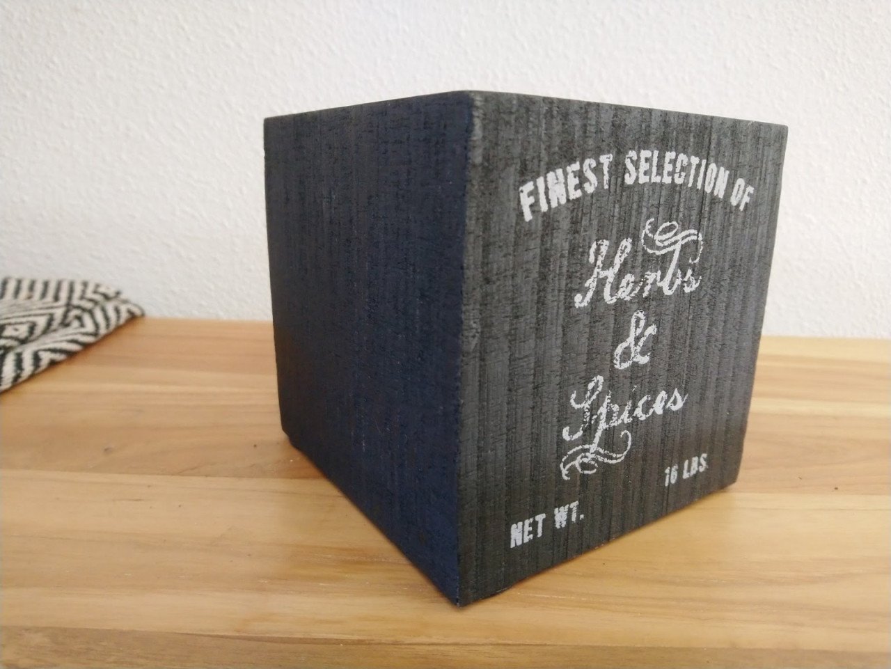 H&M Home vierkant houten bakje Herbs & Spices 12 cm