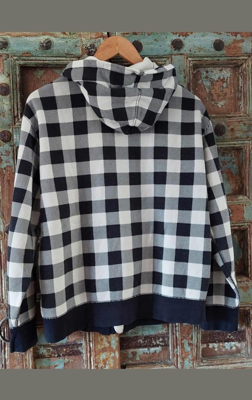 Ralph Lauren hoodyvest mt large zwart/wit geblokt