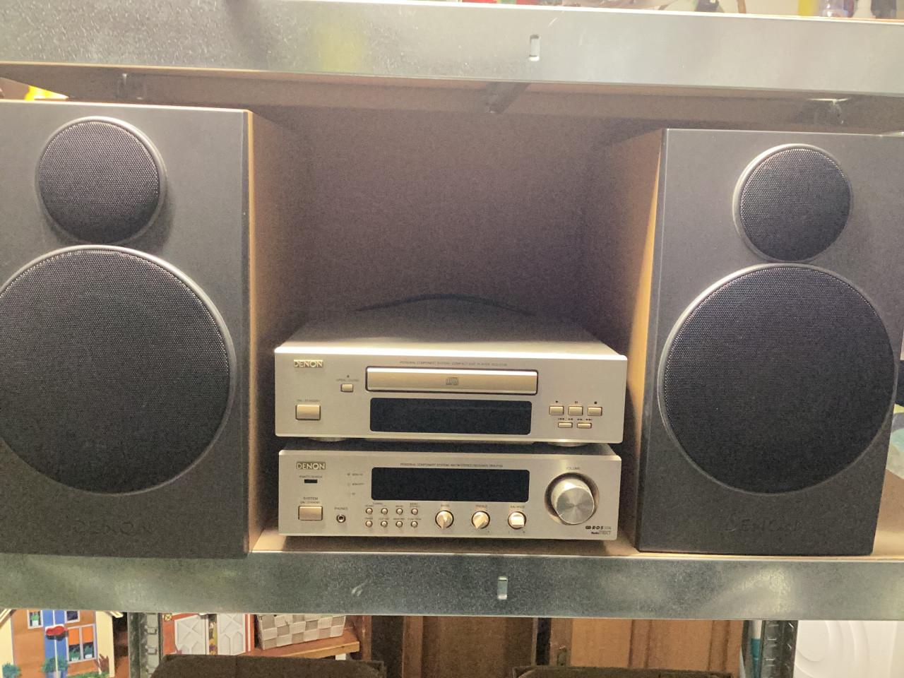 Denon receiver en cd speler met boxen