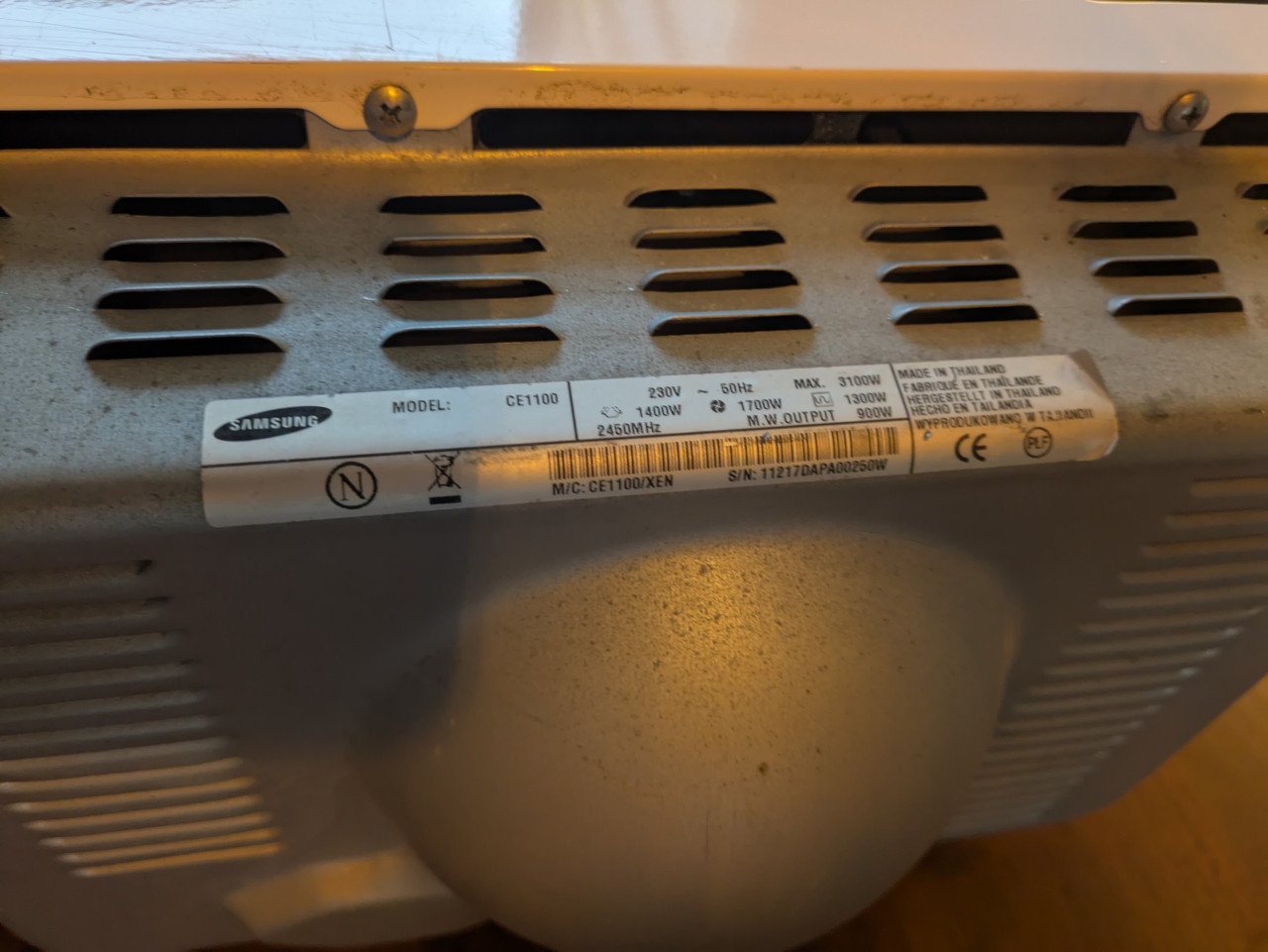 Samsung CE1100 magnetron oven