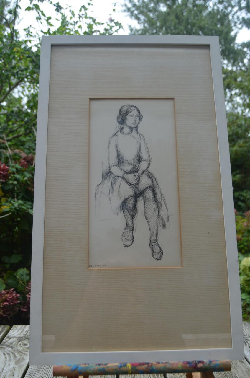 Nel Koen 'Zittende vrouw' 1960 in goede staat