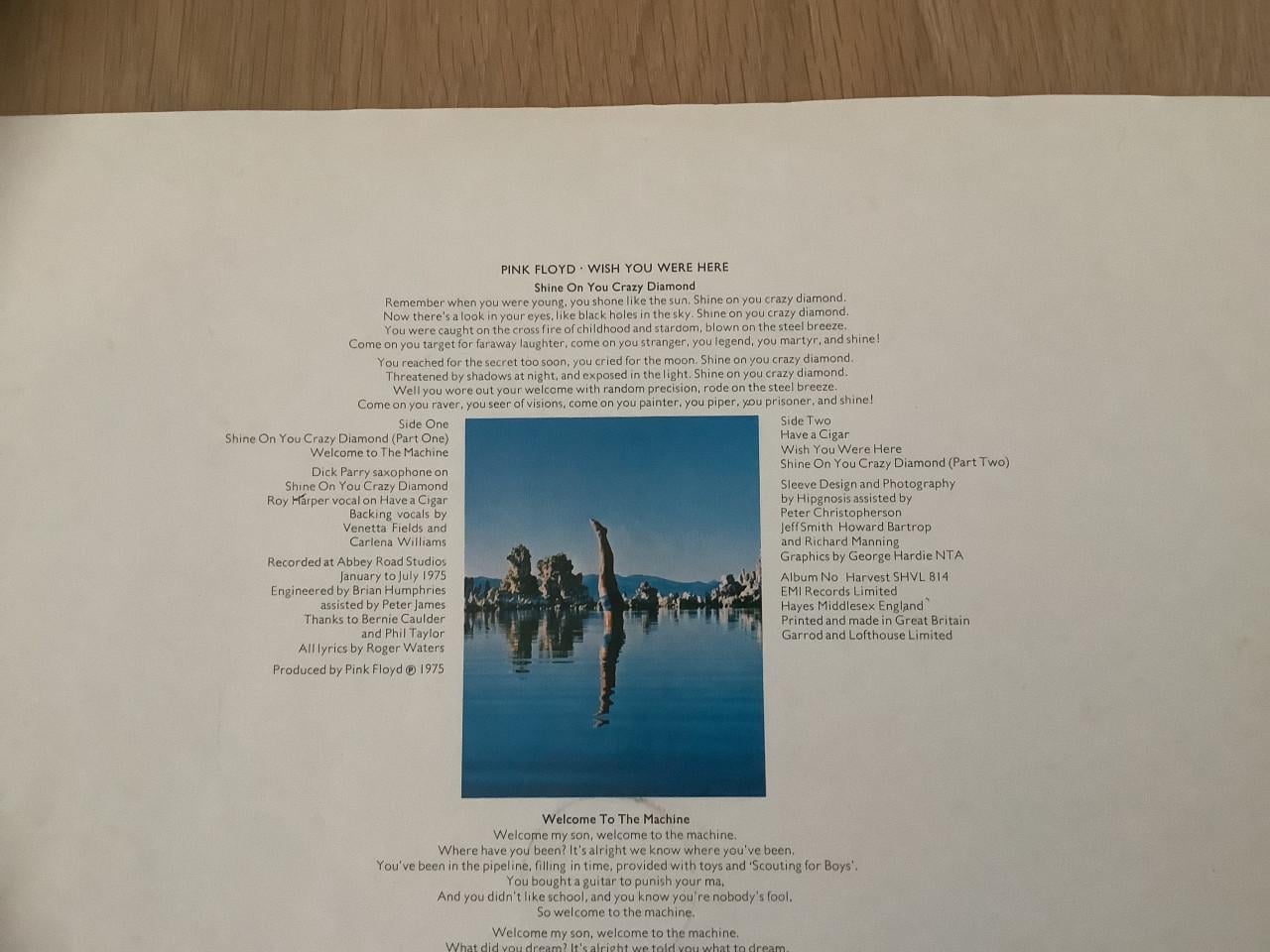 LP Pink Floyd - Wish you where here