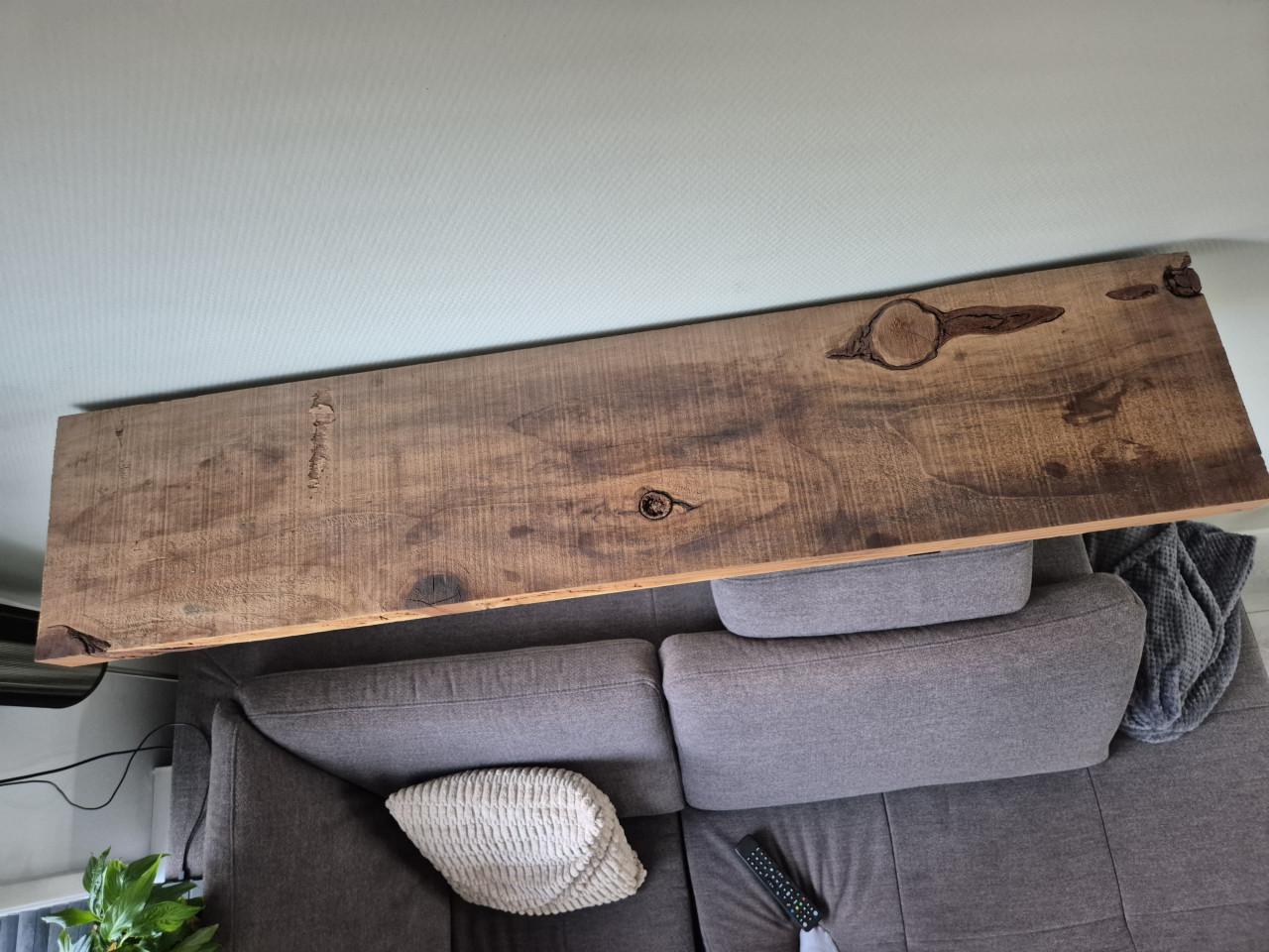 2x wandplank hout