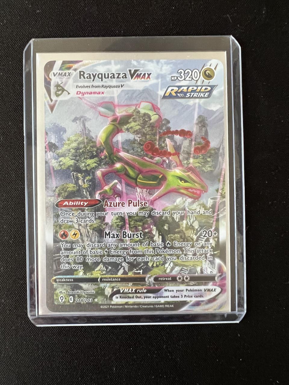 2021 Pokemon SWSH Evolving Skies Rayquaza VMAX #218/203